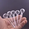 100pcs 미니 흡연 핸드 파이프 두꺼운 유리 오일 버너 파이프 휴대용 7cm Lenght 유리 파이프 DAB RIG BONG