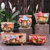 Planters Pots Kreativitas Jamur Stoneware Pot Bunga Sukulen Rumah Tangan Lubang Pot Bunga Sukulen