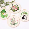 Chinese Products Cute Cat DIY Cross Stitch Needlework Tools Beginners Home Sewing Handcrafts Embroidery Set Pattern Handmade R230807