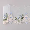 Chinese Products Wide Embroidery Tulle Flower Mesh Net lace Fabric for Needlework Wedding Dress for Women Fringe Sewing