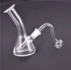 Cheapest Mini Dab Rig Glass Beaker Bong Hookah Recycler Smoking Water Pipes Heady Wax Oil Rigs Small Bubbler Ashcatcher with 10mm Male Oil Burner Pipes Wholesale