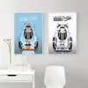 Famoso equipo de carreras coche lienzo pintura diseño moderno hogar dormitorio habitación de niño decoración pintura carteles regalo para amigo Wo6