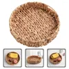 Dinnerware Sets Woven Fruit Basket Earring Holders Home Storage Platter Toy Organizer Water Hyacinth Po Clothes