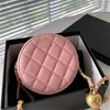 2024 Lambskin Luxury Mini Round Bag Vintage Real Lederbeutel 9A Premium Kamera Klassische Handtasche Designer Frauen Männer Geldbeutel berühmte Handtasche Schulter Clutch -Tasche