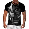 Camisetas para hombre, camiseta de manga corta con estampado 3DT de moda de verano, camiseta de secado rápido con cuello redondo