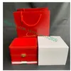 move2020 Whole 202122 Luxury Watch boxes Square Red box For Watches Booklet Card Tags And Papers In English239Y