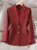 Ternos femininos vintage blazer feminino preto cáqui vermelho verde manga comprida casaco de peito único feminino negócios roupa de trabalho jaqueta formal