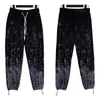 Summer and autumn sweatpants trendy American print amirri crack tie-dye corset casual sports pants