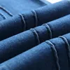 سراويل جينز للسيدات 2023 Spring Classic Stitching Blue Micro Flared Slim Descual Denim Prouters Women