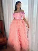 Party Dresses Sapmae Flower Embroidery Off-the-shoulder Zipper Up Ball Gown Ruffle Beautiful Prom Formal Evenning Dress In Sumemr