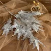 Decorative Flowers Silver Series DIY Wedding Artificial Flower Arrangement Materials Plam Eucalyptus Leaves Plants Grass Christams Home