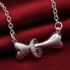 925 Sterling Silver fine beautiful Crystal Dog bones Pendant Necklaces for woman man fashion noble Jewelry party wedding gifts L230704