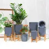 Planters Pots Buah Stan Tanaman Kayu Pot Bunga Kayu Dalam Ruangan Luar Ruangan Berdiri Modern Bunga Berdiri Taman