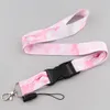 Mobiele bandjes Charms met marmeren print Lanyard Cameraband Gesp Afneembare nekband voor sleutelkaart Mobiele telefoonbandjes Badgehouder Hangend touw