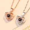 Collier Boucles D'oreilles Ensemble Amour Coeur Projection Avec Exquis Rose Coffret Cadeau Je Vous Pendentif Bijoux 2023 Romantique Accessoires En Gros