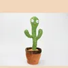 Objetos decorativos Estatuetas Dança Cactus Pelúcia Brinquedo Falante Contorcer-se Falar Repetir Falar Som Kawaii Crianças Educação do Bebê Decoração da Casa 230807