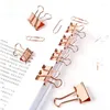 Fashion Binder Clips Papier Pins Zestawy z pudełkiem dla szkoły biurowej i materiałów domowych Zestaw narzędzi różowego złota