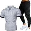 Tute da uomo 2023 Summer Color Matching Polka Dot Casual Polo a maniche corte e pantaloni Suit Fashion Collar Short-Sleev