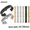 Watch Bands Flat Curved End Solid Metal Watch Band Strap 12 14 15 16 17 18 19 20 21 22mm 23 24mm Stainless Steel Watchband Wrist Bracelet 230804