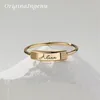Pierścionki ślubne spersonalizowane pierścień nazwy 14K Złota wypełniona Złotem Niestandardowe delikatne wypaczenie odporne na biżuterię grawerowane dziecko 230807