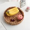 Dinnerware Sets Woven Fruit Basket Earring Holders Home Storage Platter Toy Organizer Water Hyacinth Po Clothes