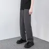 Pantalons pour hommes été mince Baggy décontracté mode coréenne jambe large drapé pantalon mâle taille élastique kaki gris blanc noir