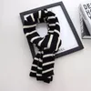 Scarves 2023 Autumn/Winter Narrow Scarf For Women Simple Black And White Hong Kong Style Warm Cashmere