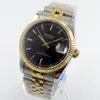 Другие часы 36 мм мужские автоматические часы Miyota 821a 6t51 Luxury 5Atm Gold Black Silver Dial