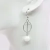 Orecchini pendenti stile bianco 8mm perline di pietra rotonde nappe lunghe accessori per gioielli di moda regalo per le donne Natale M319