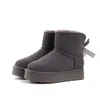 Austrália botas femininas inverno pele slides tornozelo meia bota de neve wgg bota de sola grossa clássico tornozelo preto rosa vermelho marrom wgg botas