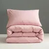 Bedding sets 1 pc Quilt Cover Pink Bed Pillowcase for Girls Solid Color pociel 200x220 Duvet King Size no pillowcase 230807