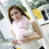 Scarves Factory Price 2023 Spring Cute Real Fur Square Collar Women's Genuine Leather Women Fashion Solid Scarf For Lady