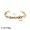 Bracelet haute qualité en acier inoxydable Zircon manchette Bracelets géométrique zircone pour les femmes à la mode main bijoux cadeaux