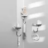 Bath Accessory Set Wall Hooks Rotating With Tray Adhesive Waterproof For Hangings Heavy Duty Towel To Use Inside Kitchen