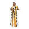 Vêtements ethniques été mode femmes africaines à manches longues col rond Polyester grande taille robe XL-5XL Maxi robes pour