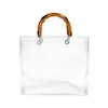 Sacs de soirée mode d'été Transparent bambou poignée supérieure sac fourre-tout clair femmes sac à main et sac à main plage marque Designer dame Pvc gelée main