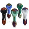 Pipe à fumer en verre à tige de couleur américaine, pipe à tabac, Pipes à main, cuillère colorée en pyrex, pipe à eau en verre, accessoires pour fumer avec un écran filtrant en verre à 5 trous de 4 pouces