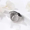 Bagues en grappe SEASKY Design Shining Natural Black Spinel Fashion Bijoux personnalisés Bague en argent sterling 925