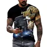 T-shirts pour hommes Impression 3D haute définition Mode d'été Classique Camion Tendance Harajuku T-shirt O-cou Surdimensionné Lâche Manches Courtes