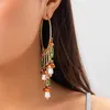 Boucles d'oreilles cerceaux Bohemian Exagération Big Circle Femmes Femmes longues Couleurs Couleur Résine Pendre Boucle d'oreilles Bijoux de mariage ethnique