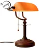 Rétro vintage E27 220V led lampe de table couleur ambre abat-jour en verre dépoli salon chambre chevet étude chambre d'hôtel lampe de bureau HKD230807