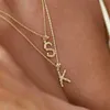 Boako Dames Geel Goud Letter AZ Ketting 925 Sterling Zilver Letter Hanger Ketting Mode Hart Sieraden Boho Accessoires L230704