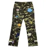 Męskie spodnie High Street Camuflage dżinsy męskie haftowane łatki męska marka streetwearu mody American Hip Hop proste Casual Cargo Pants 230804