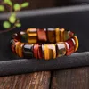 Strand Colorful Tiger Eyes Natural Stone Beads Bangles Bracelets Handmade Jewelry Energy Bracelet For Women or Men