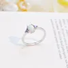 2023 Hot selling egg shaped Australian Treasure versatile S925 sterling silver ring inlaid with zircon fashion female ring