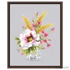 Chinese Producten Bloem en tarwe borduurpakketten zilveren canvas stof katoenen draad DIY borduren thuis wanddecoratie R230807