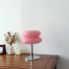 Italian Designer Glass Egg Tart Table Lamp Bedroom Bedside Study Reading Led Night Light Home Decor Atmosphere Stained Desk Lamp HKD230807