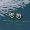 Boucles d'oreilles à tige Icnway naturel 6-6.5mm chignon blanc perle d'eau douce 14kgp accessoires S925 une paire en gros