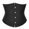 Women's Shapers Black Underbust Corsets Brocade Slimming Fit Lace Up Waist Trainer Bustiers Short Torso Body Shaper Fajas