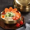 Zestawy naczyń stołowych Złote Instant Noodle Bowl Lamian Makaron podwójna koreańska miska zupa.